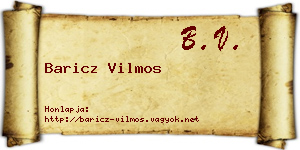 Baricz Vilmos névjegykártya