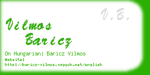 vilmos baricz business card